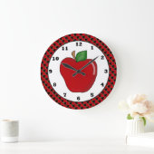 漫画の赤いリンゴの壁時計 ラージ壁時計 (ホーム)