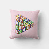 漫画の赤い青の黄色の緑のおもちゃブロックアート クッション (正面)