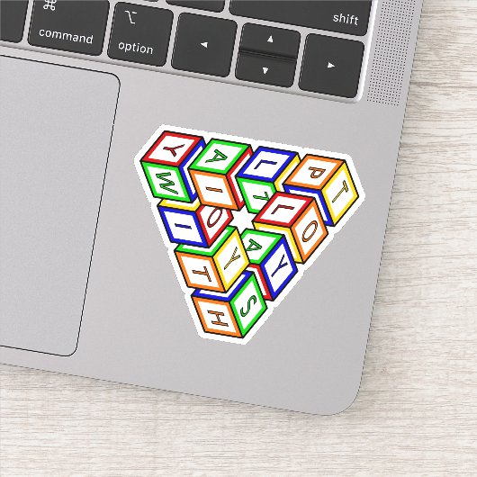 漫画の赤い青の黄色の緑のおもちゃブロックアート シール (詳細)