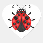 漫画の赤い黒のラディバグのシールシート ハートシール (正面)