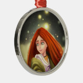 漫画の赤毛の女の子のオーナメント メタルオーナメント (右)