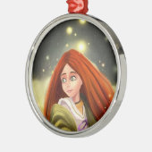 漫画の赤毛の女の子のオーナメント メタルオーナメント (左)