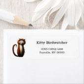 漫画の赤褐色の猫のおもしろい差出人住所 ラベル (インサイチュ)