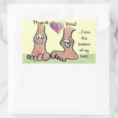 漫画の足Rectステッカーにハートを付けてありがとう 長方形シール (バッグ)