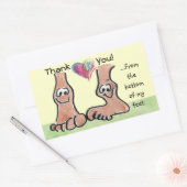 漫画の足Rectステッカーにハートを付けてありがとう 長方形シール (封筒)