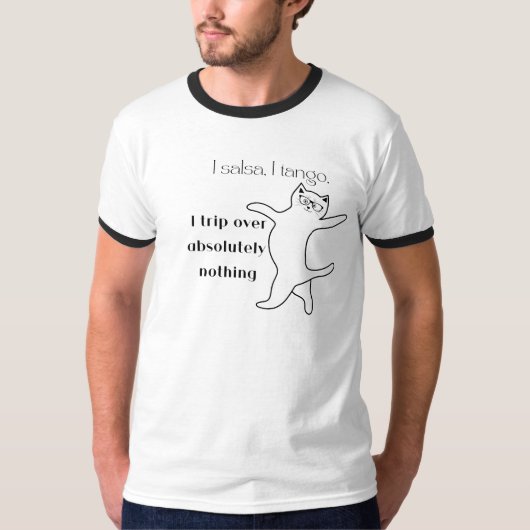 漫画の踊る猫 Tシャツ (正面)