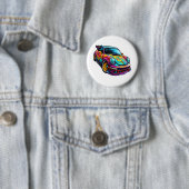 漫画の車のイラストレーション 缶バッジ (インサイチュ)