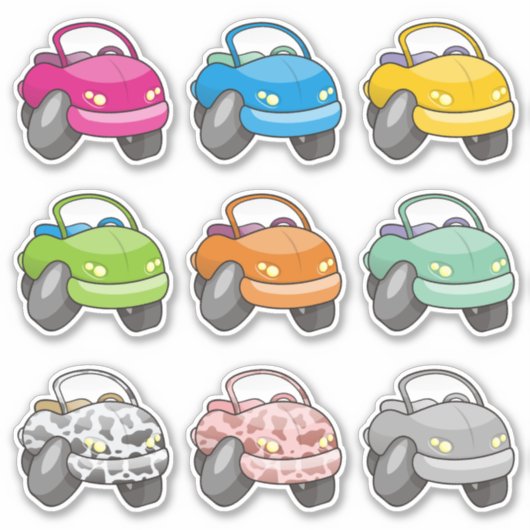 漫画の車 シール (正面)