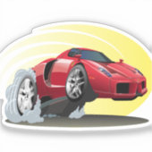 漫画の車 シール (正面)