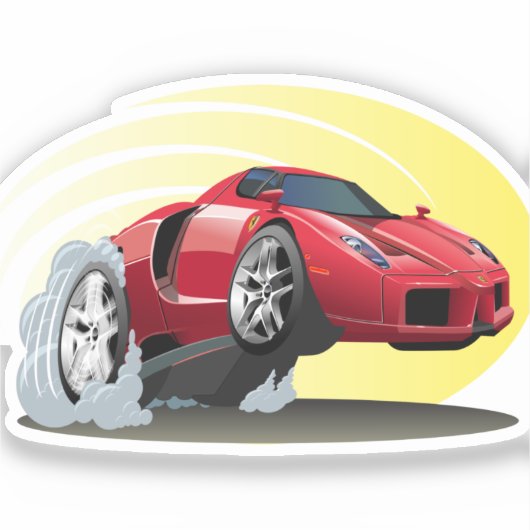 漫画の車 シール (正面)