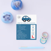 漫画の車、ドライビングスクール、インストラクター広告 チラシ (シングル)