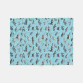 漫画の軍隊飛行機のシームレスなパターン フリースブランケット (正面(横))