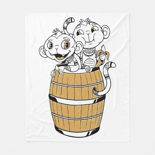 漫画の部族の猿 フリースブランケット (正面)