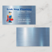 漫画の配管工の男の配管サービス 名刺 (正面/裏面)