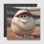 漫画の野球磁気誕生日カード (正面/裏面)