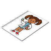 漫画の針を持つアフリカ系アメリカ人の女の子の医者 ノートブック (左側)