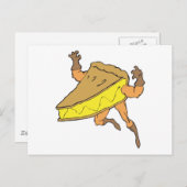 漫画の間抜けスーパーヒーロー強いカボチャのパイのスライス ポストカード (正面/裏面)