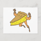 漫画の間抜けスーパーヒーロー強いカボチャのパイのスライス ポストカード (正面)