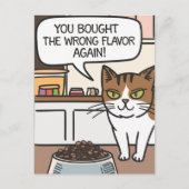 漫画の間違ったフレーバー猫の食品 ポストカード (正面)