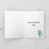 漫画の陽気な人魚の誕生日カード カード (内部)