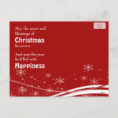 漫画の雪だるまのクリスマスの挨拶 シーズンポストカード (裏面)