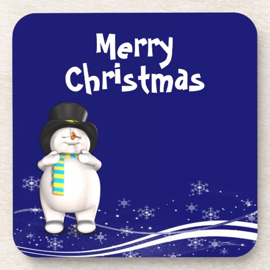 漫画の雪だるまクリスマス コースター (正面)