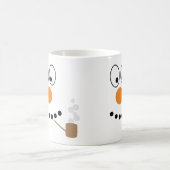 漫画の雪だるま顔クリスマス コーヒーマグカップ (中央)