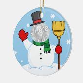 漫画の雪だるま顔写真 セラミックオーナメント (左)