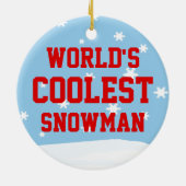 漫画の雪だるま顔写真 セラミックオーナメント (裏面)