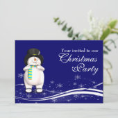 漫画の雪だるま&ペンギンクリスマスパーティー 招待状 (スタンド正面)