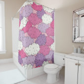 漫画の雲、おもしろいヴィンテージの繰り返し。 シャワーカーテン (インサイチュ)