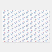 漫画の青いプードルポッシュポーズクリスマス  ラッピングペーパーシート (正面3)