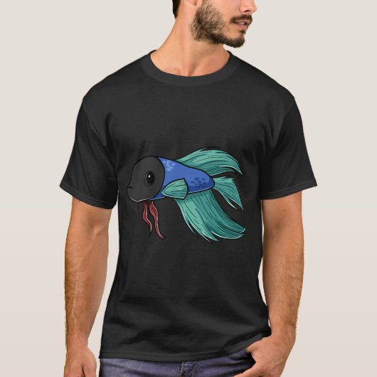 漫画の青いベタ Tシャツ (正面)