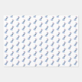 漫画の青い犬、チーキー・ドッグ・クリスマス ラッピングペーパーシート (正面2)