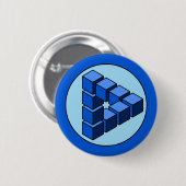 漫画の青い黒い玩具ブロック三角形ベクトルアート 缶バッジ (正面&裏面)