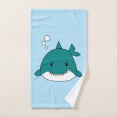 漫画の青と白のサメ バスタオルセット (ハンドタオル)