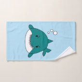 漫画の青と白のサメ バスタオルセット (ハンドタオル)