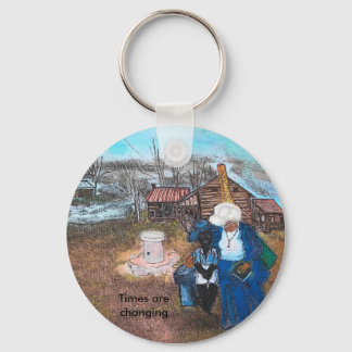 漫画の頬、時間が変化している キーホルダー