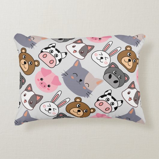 漫画の頭のパターン.wオフホワイトBG アクセントクッション (正面)