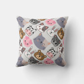 漫画の頭のパターン.wオフホワイトBG クッション (裏面)