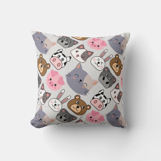 漫画の頭のパターン.wオフホワイトBG クッション (正面)