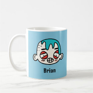 漫画の顔で名前をおもしろいカスタマイズ コーヒーマグカップ