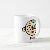 漫画の顔で名前をおもしろいカスタマイズ コーヒーマグカップ (正面右)