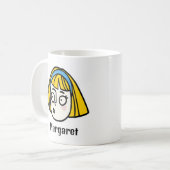 漫画の顔で名前をおもしろいカスタマイズ コーヒーマグカップ (正面左)