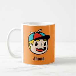 漫画の顔で名前をおもしろいカスタマイズ コーヒーマグカップ