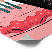 漫画の顔の大きな目のハッピーバースデー ポスター (角)