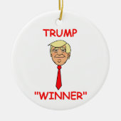 漫画の顔トランプとタイ – "勝者" セラミックオーナメント (正面)