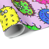 漫画の顕微鏡の細菌の虫の落書きの芸術 ラッピングペーパー (ロールコーナー)