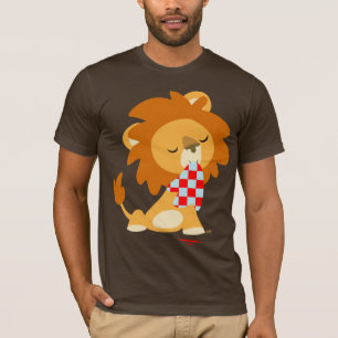 漫画の風刺されたライオンTシャツ Tシャツ