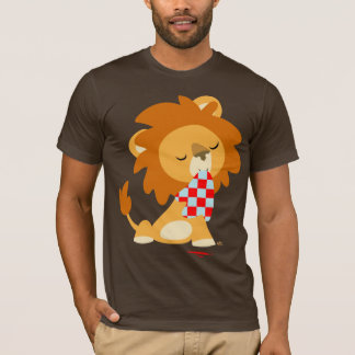 漫画の風刺されたライオンTシャツ Tシャツ